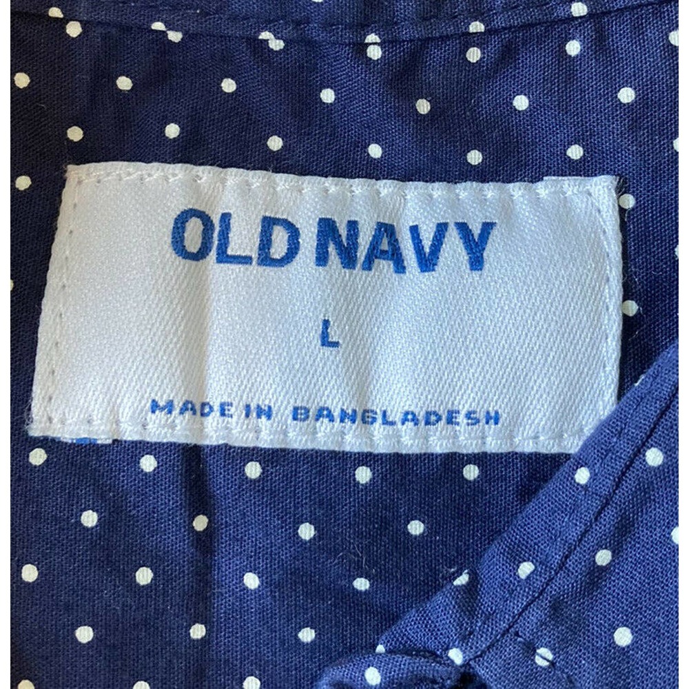 NWT OLD NAVY Polka Dot Button Up Shirt Large - Picture 4 of 7